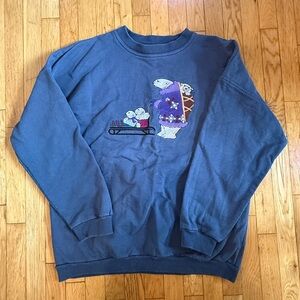Blue Polar Bear Graphic Sweater #733